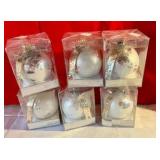 Group of 6 Dept 56 1990 peace on earth glass Christmas ornaments