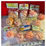 Group of 12 Darice & doll craft santa