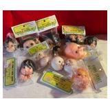 Group of 13 vintage craft pretty face doll heads