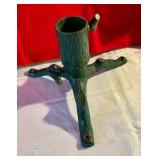 Vintage green tree style cast iron Christmas tree stand