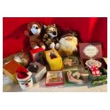 Group of misc. christmass decor biltmore estate ornament plus more