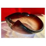 Art glass purple bubbled ash tray