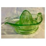 Vintage green depression glass juicer reamer