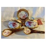 Set of Chinese porcelain rice bowls and soup spoons
