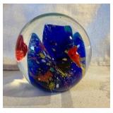 Collectable art glass paper weight, Fish