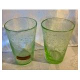 Pair of vintage Frederic Guillot seeded glass tumbler