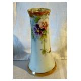 Vintage hand painted Nippon porcelain hat pin holder dogwood flowers