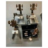 Group of 3 Vintage Zeist Microscope bases with extra lenses