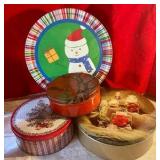 Group of collectable and vintage Christmas tins
