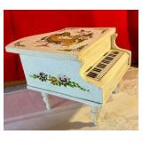 Collectable wood piano shaped jewelry music box