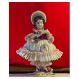 Vintage German Dresden art Victorian lady figurine
