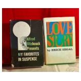 Vintage books, Love story by Seagal and My favorites in suspense by Alfred Hitchcock