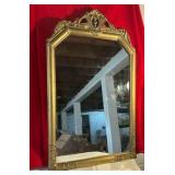 Vintage gold painted wood framed mirror