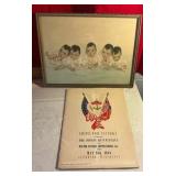 Vintage dionne quintuplets print & booklet