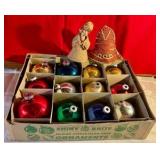 Vintage set of shiny brite glass christmas ornaments