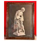 Vintage Luca Madrassi brother kiss sculpture print