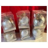 Group of 6 Dept 56 1990 peace on earth glass Christmas ornaments
