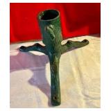 Vintage green tree style cast iron Christmas tree stand