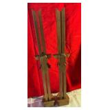 Pair of wood reindeers Christmas Holiday decor