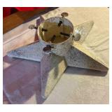 Vintage glitter star Christmas tree stand cast iron Mitee mfg