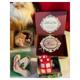 Group of misc. christmass decor biltmore estate ornament plus more