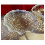 Fenton silvercrest hobnail heart candy dish and small bowl