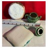 Group art studio pottery, owl bowl, Japan, mini tea pot