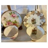 Group of 6 China cups & saucers, Royal albert, England, and Bavaria