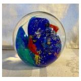 Collectable art glass paper weight, Fish