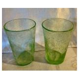 Pair of vintage Frederic Guillot seeded glass tumbler