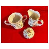 Collectable Chintz pink rose cream & sugar, Japan China