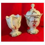 Vintage Northwoods Everglades Cornelian Custard Lass Cream and Sugar Uranium