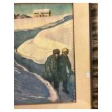 Vintage winter scene print