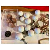 Misc vintage copper, brass, hardware drawer pulls and knobs primitive