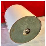 Vintage heavy cardboard string container with scissors