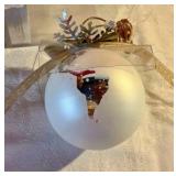 Group of 6 Dept 56 1990 peace on earth glass Christmas ornaments