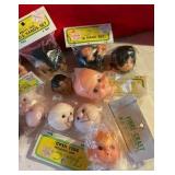 Group of 13 vintage craft pretty face doll heads