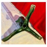 Vintage green tree style cast iron Christmas tree stand