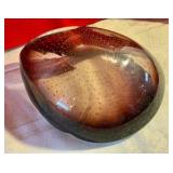 Art glass purple bubbled ash tray