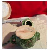 Group art studio pottery, owl bowl, Japan, mini tea pot