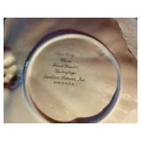 Vintage blue ridge hand painted Southern potteries INC. leaf tray