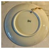Group of 3 vintage hand painted floral rose china dishes, Lefton, Germany