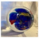 Collectable art glass paper weight, Fish