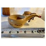 Vintage wood Norwegian and primitive bowl, trinket box, whisk broom