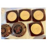 Collectable red terracotta glazed bowls & coasters