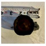 Vintage silver toned & pewter egg cup, shot glass and letter holder