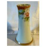 Vintage hand painted Nippon porcelain hat pin holder dogwood flowers