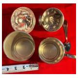 Silver tone cream & sugar set with tray and spoon
