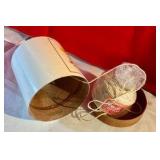 Vintage heavy cardboard string container with scissors