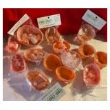 Group of 14 craft plastic baby faces & hands fibre craft